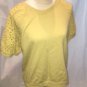 Sonoma Yellow Eyelet Short Sleeve Sleeve Women's Top | Short Sleeve Blouse
